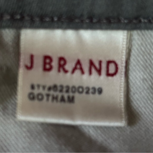 J Brand Gotham grey skinny jean with black zippers up leg size 27” - Picture 7 of 8